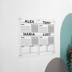 Personalized Acrylic Chore Chart, Custom Dry Erase Family Calendar Board for Home, Acrylic Wall Board for Family Task, Family Command Center Personalized Acrylic Chore Chart, Custom Dry Erase Family Calendar Board for Home, Acrylic Wall Board for Family Task, Family Command Center