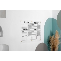 Personalized Acrylic Chore Chart, Custom Dry Erase Family Calendar Board for Home, Acrylic Wall Board for Family Task, Family Command Center