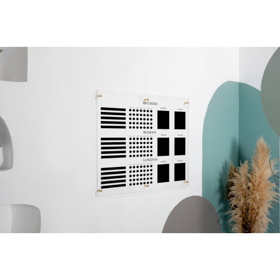 Personalized Acrylic Chore Chart, Custom Dry Erase Family Calendar Board for Kids, Acrylic Wall Board for Family Task, Organization Display