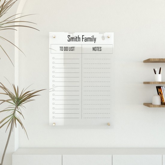 Personalized Acrylic To Do List Calendar, Custom Dry Erase Family Planner, Acrylic Wall Board for Family Task, To Do List Gift Board