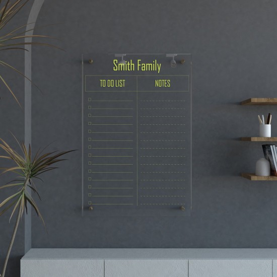 Personalized Acrylic To Do List Calendar, Custom Dry Erase Family Planner, Acrylic Wall Board for Family Task, To Do List Gift Board