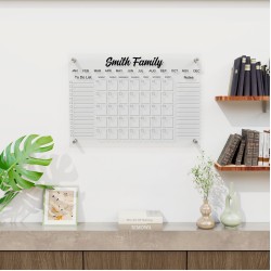 Personalized Acrylic Family Monthly Wall Calendar, Custom Acrylic Wall Calendar, Monthly Dry Erase Family Planner Personalized Acrylic Family Monthly Wall Calendar, Custom Acrylic Wall Calendar, Monthly Dry Erase Family Planner