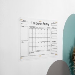 Large Acrylic Wall Calendar, Personalized Monthly Dry Erase Family Planner, Clear Family Command Center Large Acrylic Wall Calendar, Personalized Monthly Dry Erase Family Planner, Clear Family Command Center