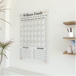 Personalized Acrylic Wall Calendar, Monthly Dry Erase Family Planner, Acrylic Wall Planner, Custom Transparent Organizer Personalized Acrylic Wall Calendar, Monthly Dry Erase Family Planner, Acrylic Wall Planner, Custom Transparent Organizer