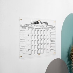 Personalized Monthly Calendar, Monthly Family Planner Acrylic Wall Planner Monthly Dry Erase Planner Custom Acrylic Planner Gold Text Option Personalized Monthly Calendar, Monthly Family Planner Acrylic Wall Planner Monthly Dry Erase Planner Custom Acrylic Planner Gold Text Option