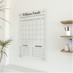 Personalized Acrylic Wall Calendar, Monthly Dry Erase Family Planner, Acrylic Wall Planner, Custom Transparent Organizer Personalized Acrylic Wall Calendar, Monthly Dry Erase Family Planner, Acrylic Wall Planner, Custom Transparent Organizer