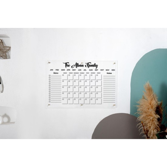 Personalized Acrylic Wall Calendar - Custom Family Planner - Dry Erase Board - Custom Wall Calendar - Acrylic Calendar Gift for Home&Office. Personalized Acrylic Wall Calendar - Custom Family Planner - Dry Erase Board - Custom Wall Calendar - Acrylic Calendar Gift for Home&Office.
