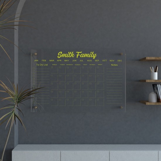 Personalized Acrylic Wall Calendar - Custom Family Planner - Dry Erase Board - Custom Wall Calendar - Acrylic Calendar Gift for Home&Office. Personalized Acrylic Wall Calendar - Custom Family Planner - Dry Erase Board - Custom Wall Calendar - Acrylic Calendar Gift for Home&Office.