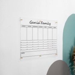 Personalized Gold Text Acrylic Calendar, Family Command Center, Dry Erase Planner, Weekly Family Planner Personalized Gold Text Acrylic Calendar, Family Command Center, Dry Erase Planner, Weekly Family Planner