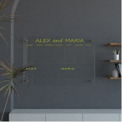 Personalized Acrylic Wall Calendar, Couple Weekly Planner, Dry Erase Calendar, Custom Command Center, Acrylic Gift