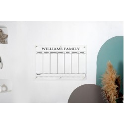 Personalized Weekly Calendar, Weekly Family Planner, Acrylic Wall Planner, Weekly Dry Erase Planner, Custom Acrylic Planner