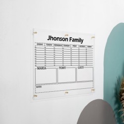 Personalized Acrylic Weekly Wall Calendar, Dry Erase Planner, Editable Family Calendar, Custom Wall Calendar Personalized Acrylic Weekly Wall Calendar, Dry Erase Planner, Editable Family Calendar, Custom Wall Calendar