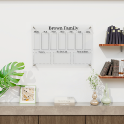 Personalized Weekly Calendar, Weekly Family Planner, Acrylic Wall Planner, Weekly Dry Erase Planner, Custom Acrylic Planner