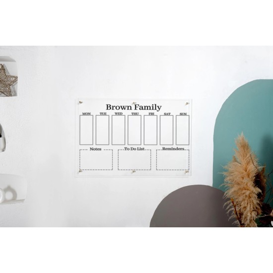 Personalized Weekly Calendar, Weekly Family Planner, Acrylic Wall Planner, Weekly Dry Erase Planner, Custom Acrylic Planner Personalized Weekly Calendar, Weekly Family Planner, Acrylic Wall Planner, Weekly Dry Erase Planner, Custom Acrylic Planner