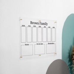 Personalized Weekly Calendar, Weekly Family Planner, Acrylic Wall Planner, Weekly Dry Erase Planner, Custom Acrylic Planner Personalized Weekly Calendar, Weekly Family Planner, Acrylic Wall Planner, Weekly Dry Erase Planner, Custom Acrylic Planner