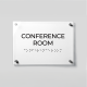 ADA Compliant Acrylic Conference Room Sign with Braille– Office Door Sign for Meeting Room, Acrylic Wall Name Plate with Silver Standoffs, Business Office Door Signage