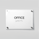 ADA Compliant Acrylic Office Door Sign with Braille – Wall Mounted Business Sign, Tactile Raised Lettering, Clear Acrylic Name Plate with Silver Standoffs for Accessible Workplaces