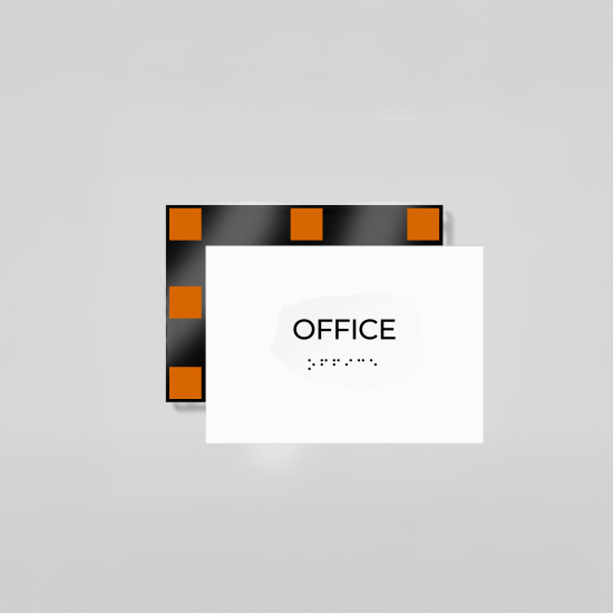 ADA Compliant Acrylic Office Door Sign with Braille – Wall Mounted Business Sign, Tactile Raised Lettering, Clear Acrylic Name Plate with Silver Standoffs for Accessible Workplaces
