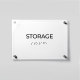 ADA Compliant Acrylic Storage Room Sign with Braille – Acrylic Door Plaque with Raised Lettering, Wall Mounted Accessible Business Sign with Silver Standoffs