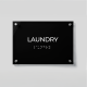 ADA Compliant Acrylic Laundry Room Sign with Braille – Acrylic Door Name Plate, Tactile Raised Lettering, Clear Wall Mounted Accessible Sign with Silver Standoffs for Homes, Apartments & Facilities