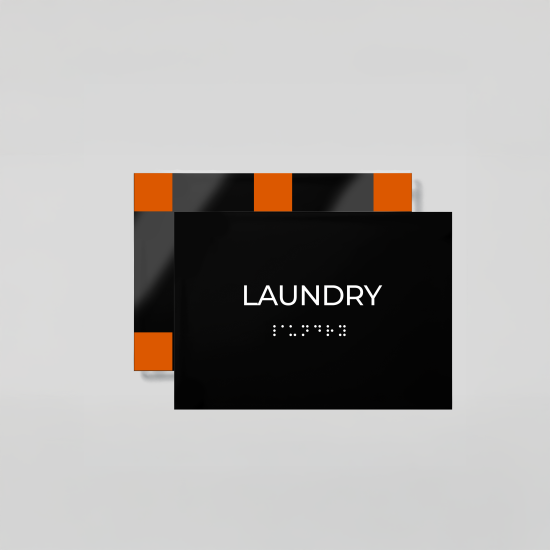 ADA Compliant Acrylic Laundry Room Sign with Braille – Acrylic Door Name Plate, Tactile Raised Lettering, Clear Wall Mounted Accessible Sign with Silver Standoffs for Homes, Apartments & Facilities