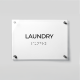ADA Compliant Acrylic Laundry Room Sign with Braille – Acrylic Door Name Plate, Tactile Raised Lettering, Clear Wall Mounted Accessible Sign with Silver Standoffs for Homes, Apartments & Facilities