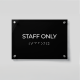 ADA Compliant Acrylic Staff Only Sign with Braille – Acrylic Office Door Plaque with Raised Lettering, Wall Mounted Accessible Business Sign with Silver Standoffs